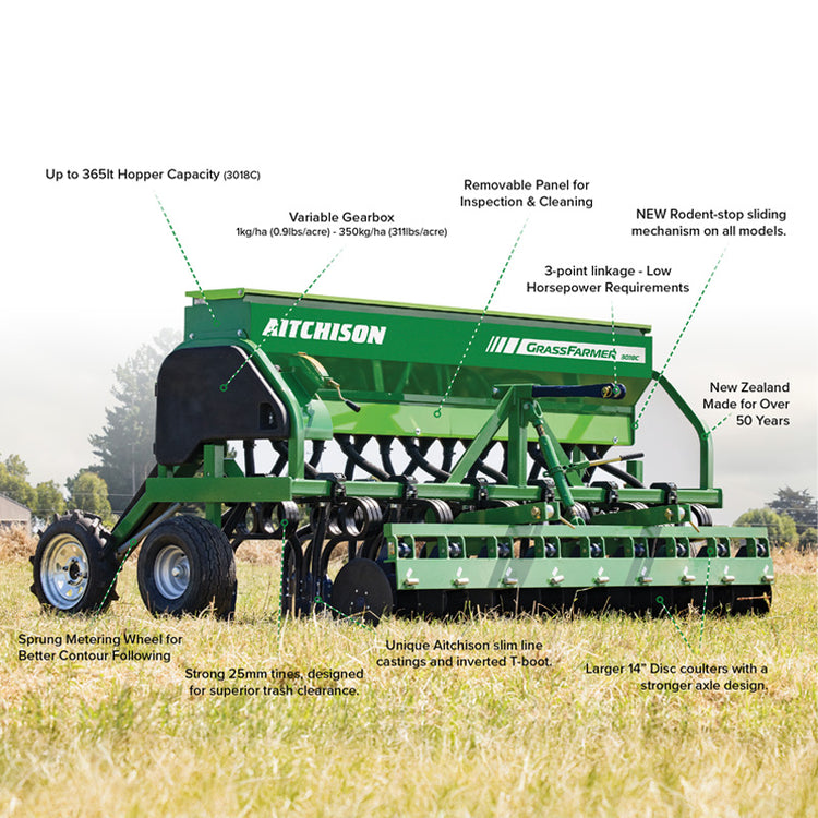 AITCHISON GRASSFARMER TINE SEED DRILL