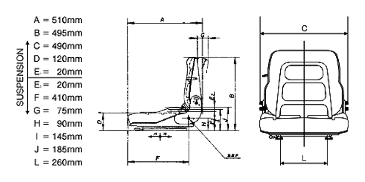 Bare-Co B9151 Forklift Suspension Seat